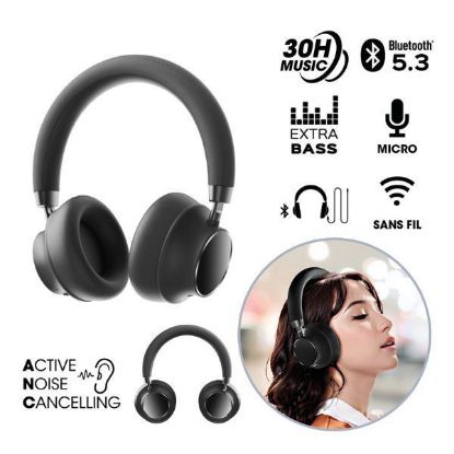 Image de AKASHI -    Casque sans fil a reduction de bruit noir